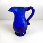 Vintage Victorian Pairpoint Blue Glass Molded Diamond Quilt Rare Creamer