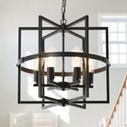  20   Modern Farmhouse Chandelier  6-light Black Cage Pendant Black 6-light