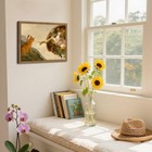Framed Vintage Cat Canvas Wall Art  Funny Orange Cat Parody Classic Masterpiece