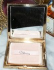 Antique Elgin American Guilloche Hand Painted Enamel Rouge Powder Compact Vtg