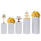 5pcs Cylinder Pedestal Art Decor Stand For Wedding Cake Display Pillars Plinths