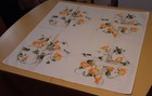Wilendur Orange Morning Glories trellis Htf    Table Topper 34  34