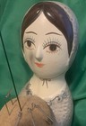 Vintage  Pin Cushion Of Girl Matching Dress And Bonnet       