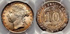    Pcgs     Straits     10 Cents     1900     Victoria     Unc     Ms62     Uh
