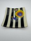 Handmade Fused Glass Trinket Dish Signed By Artist Suellen Parker 