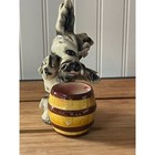 Vtg Italian Art Pottery Puppy Dog Planter Kitchy Spaghetti Terrier Made In Italy