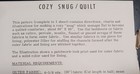 Vintage Rare Laura Wheeler Mail Order Pattern Quilt Snug  Recycling Cozy Snug