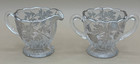 Silver City Crystal W  Sterling Silver Floral Overlay Sugar Creamer Set Euc
