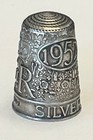 Vintage Sterling Silver Jubilee Of H m  Queen Elizabeth Ii 1952-1977 Thimble 
