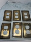 Lot 6x 2003 Lhmc Liberty Hardware Metal Electrical Outlet Plate Cover Brass Tone