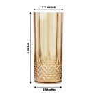6 Amber Gold 14 Oz Crystal Plastic Drinking Glasses Party Events Tableware