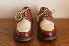 201286 Johnston   Murphy Mens Size 9 M Brown   White Leather Shoes   Made Italy