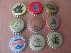 9-nos Schooner Boats Ships Etc    Vintage Unused  Beer Cap Lot Retired Beer Caps