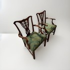 Pair Of Vintage Chippendale Mahogany Dining Armchairs Prince Of Wales - Clean