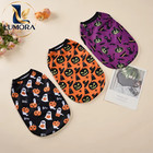 Dog Cat Halloween Costume 2pc Set Pumpkin Ghost Pet Vest Shirt Small Dog Clothes
