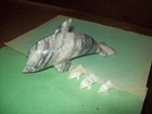 Lot Of Four Hand Carved Stone Marble Dolphins Figurines -mother With 3 Babies