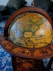 Italian Vintage Globe Bar Mid-century World Map With Zodiac Signs  Large