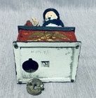 Vintage Reproduction Of Uncle Sam Mechanical Cast Iron Patriotic Bank Works Good