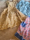 Vintage Apron Lot  7  Handmade Cotton Ricrac Embroidered Sheer Full Blue Flouncy