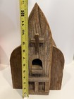 Stunning Vintage Wood   Metal Church Birdhouse Large Rustic Farmhouse Folk Art