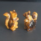 Hand Carved Mini Crystal Gemstone Squirrel Figurine Animal Carving Statue Decor