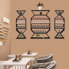 3pcs Set Black Nail Polish Wall Mount Rack Stand Metal Organizer Display Holder