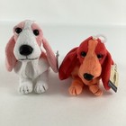 Applause Hush Puppies Basset Hound Lot Puppy Dogs Plush Stuffed Toy Vintage Tags