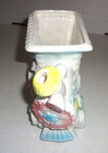 Vtg 1950 s Ceramic Planter Baby Decor Teddy On Train Nursery Shower Kitsch Japan