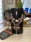 Harley-davidson Black Ceramic Tall Mug With Lid 20 Oz W  Decorative Box Nwt