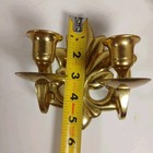 Vintage Set Of 2 Solid Brass Wall Mount Double Candlestick Candle Holder 5   5 
