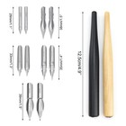 Comic Dip Pen Set  2 Pen Holders And 10 Replacement Nibs  Wooden Calligraphy    