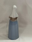 Vintage Art Deco Victorian Lady Figurine Porcelain 8  Blue N Under Crown Mark