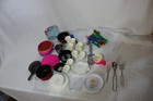 Vintage Child s Doll Tea  Play Dishes  Large Lot Used Lets Play House  Rare