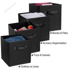 4pcs Folderble Fabric Storage Bins Box Organizer Cube Basket Container 10x10x11 