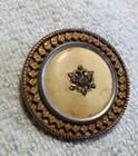 Vintage Antique Metal   Glass Center Celluloid Victorian Button
