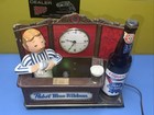 Pabst Blue Ribbon Beer Bartender Lighted Sign Display With Clock 1960s