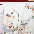Authentic Japanese Silk Houmongi Kimono Light Blue Auspicious Motifs Vintage