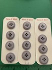 12 vintage 3 4    Casa De Leon Gray Plastic 4-hole Jacket Buttons 3-card Lot-t956