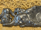 Vintage Arthur Court 1994 Aluminum Bunny Rabbit Family Spoon Rest