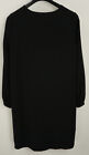 New Caractere Women s Us 12 Black Crepe Long Sleeve Lined V-neck Dress Blouse