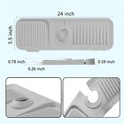 Extra Long 24  Silicone Sink Splash Guard - 5 Slope Drain Guard  Includes Cle   