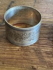 Pair Of Antique Or Vintage Silver Plate Etched Floral Napkin Rings -    frankie   