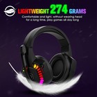 Gaming Headset Led Headphones Usb Wired For Pc Laptop Ps4 Computer Mac With Mic