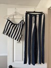Nwt Free People Joan Fauxchet Crochet Knit 2 Piece 100  Cotton Set Tank Pant Xs