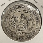 1926 Silver Venezuela 5 Bolivar 0 900 Fine Silver Crown Size Coin Fuerte 37 3m