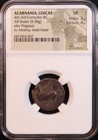 Acarnania  Leucas Ar Stater  4th-3rd Cent  Bc  - Ngc Vf  Rare Pegasus   Athena 
