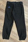 Adidas Womens M Black Softball Pants Blue Embroidered Logo On Back