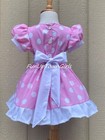 Girls Pink And White Polka Dot Cap Sleeve Minnie Mouse Dress