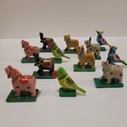 Vintage Nirmal Miniature Wood Animal Figures Hand Carved Hand Painted 1    India