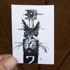 Aceo Art Card Original Pen And Ink Drawing Pop Surreal Ink Cat 36 Tim Olly
